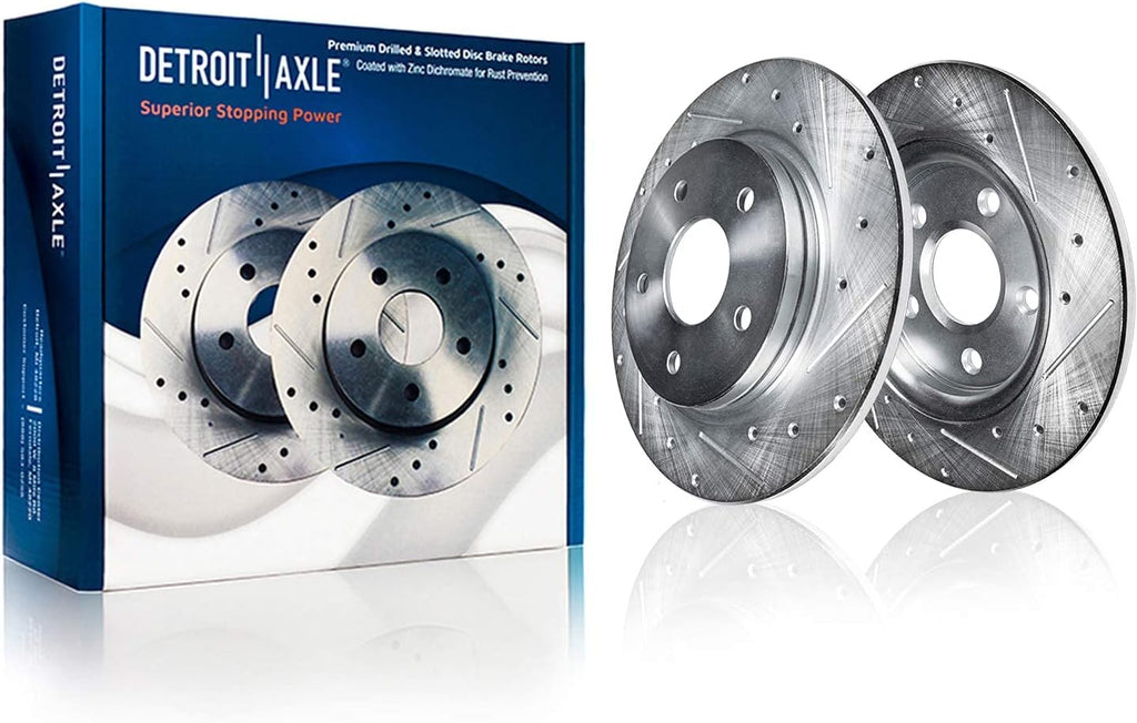 Front & Rear Drilled and Slotted Disc Rotors Brake Pads Kit 10pc Set L538001