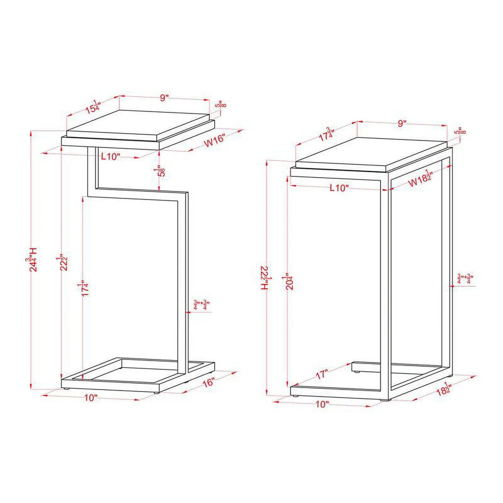 Black 2-Piece Metal Nesting Table Y64311