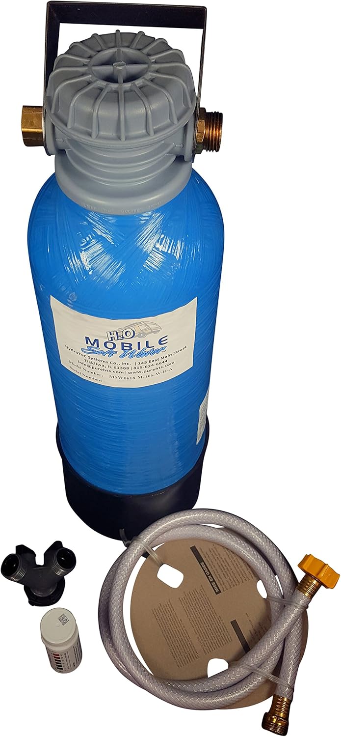 Portable RV Softener with Brass Fittings and Regeneration Valve K13036