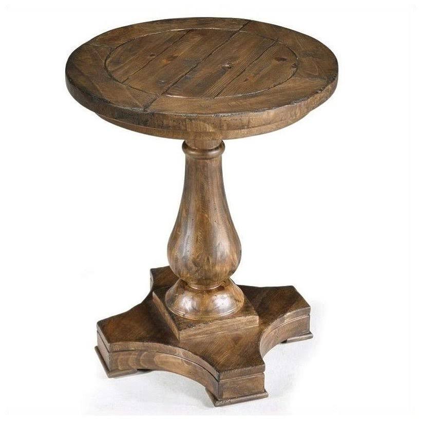 Natural Pine Wood Round End Table E7468