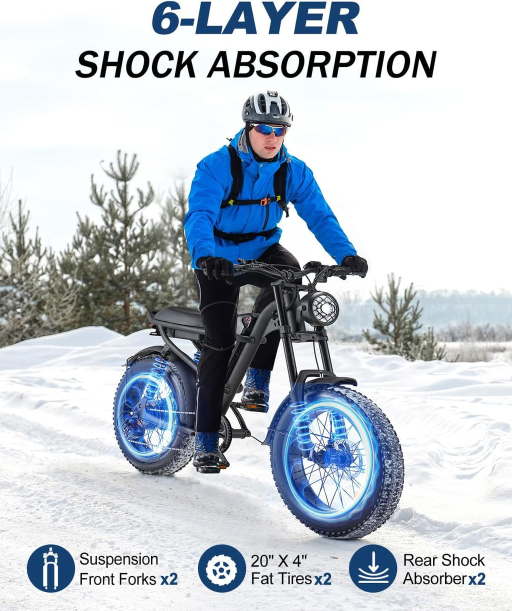 Retro 1500W Electric Bike with 20 Inch Fat Tire T32881