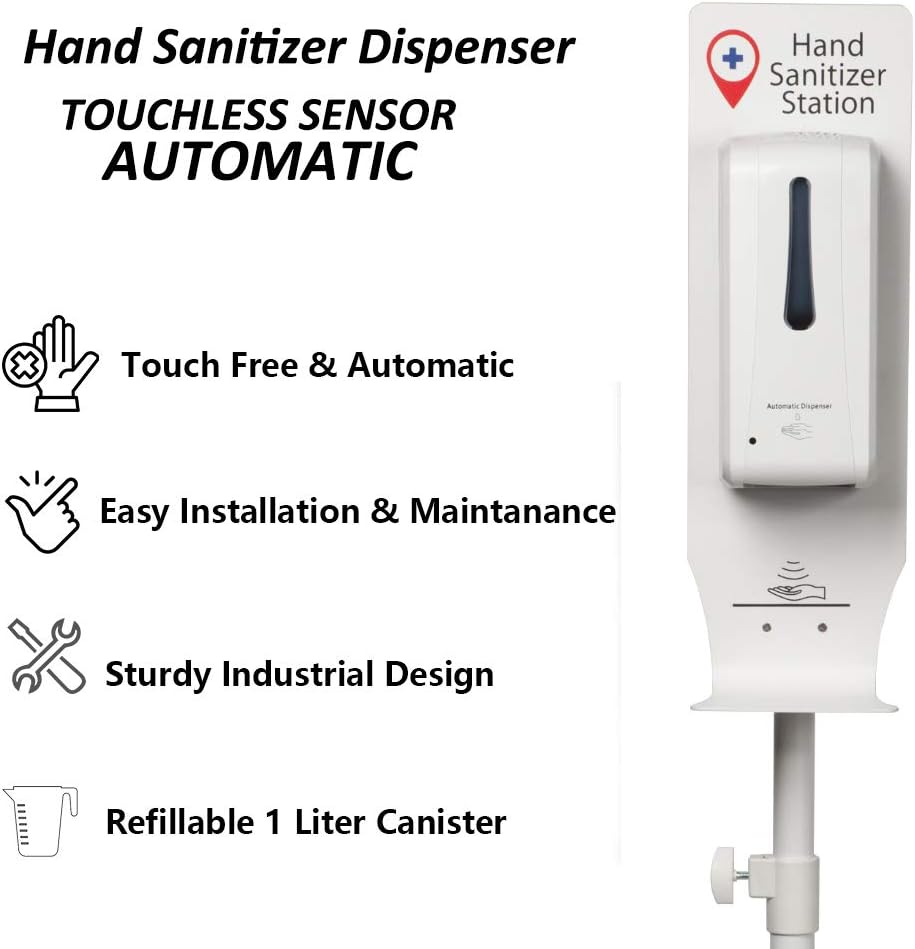 Automatic Sanitizer Dispenser with Height Adjustable Metal Stand R52509