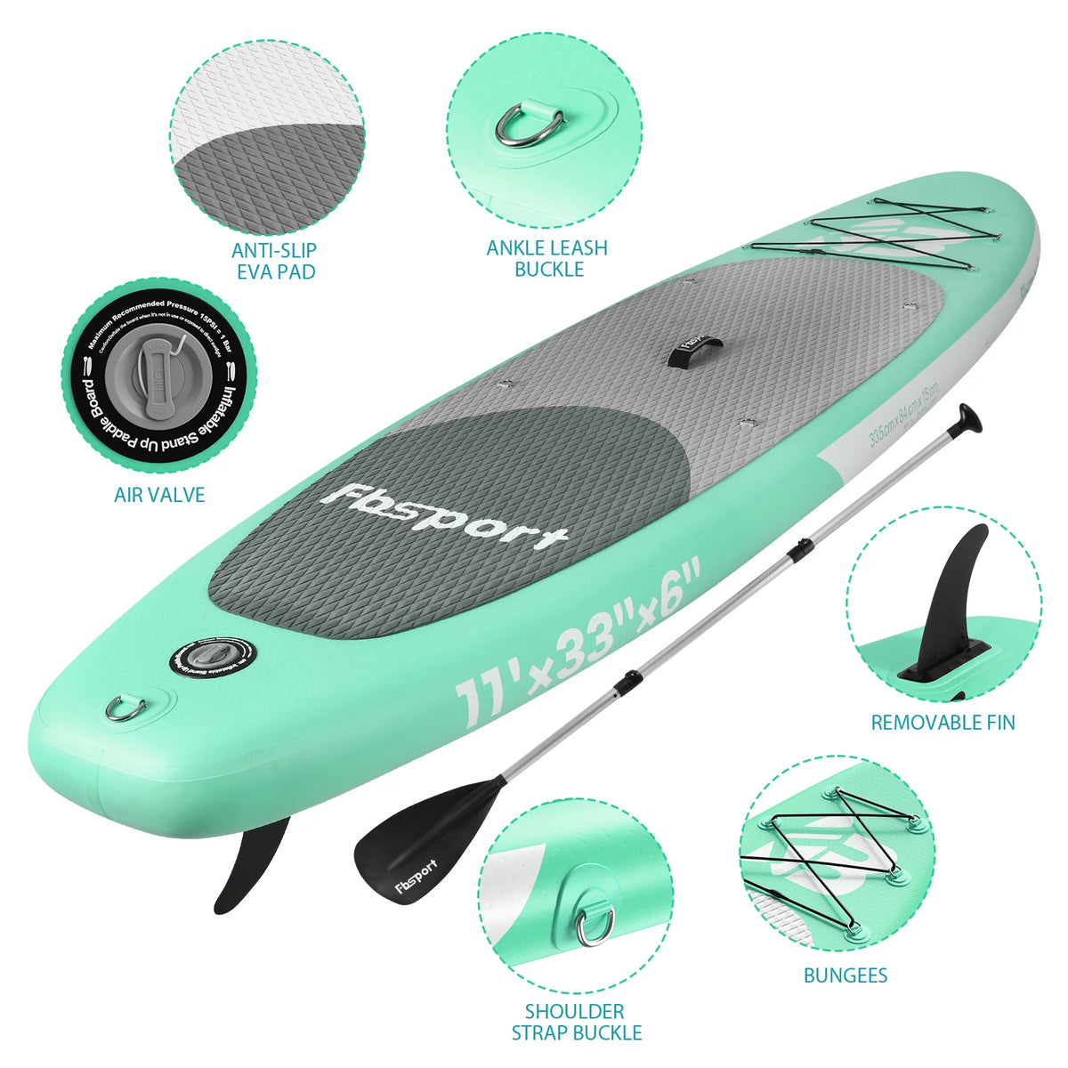Inflatable Electric Paddle Board 11' Length with Electric Pump K403929