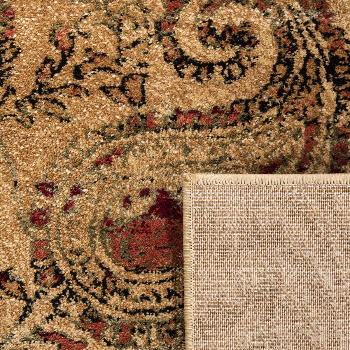 Beige & Multi Traditional Runner Rug L3727