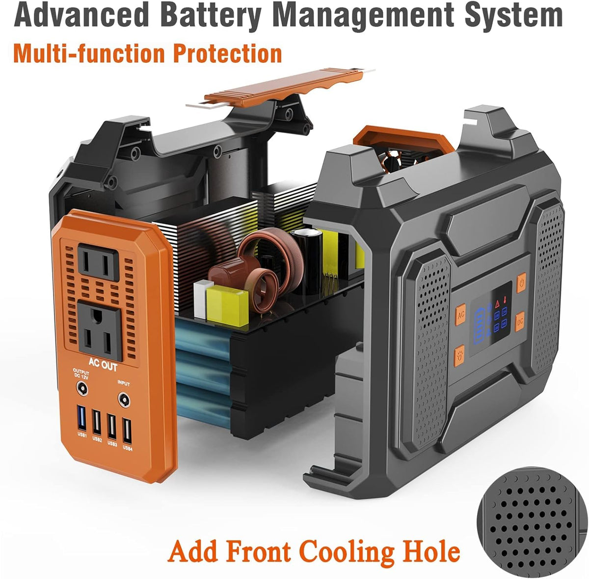 300W 280Wh Portable Power Station with DC AC Outlet D85493
