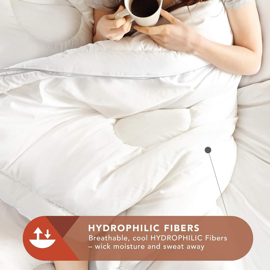 White Lyocell Eucalyptus Full Queen Comforter S54521