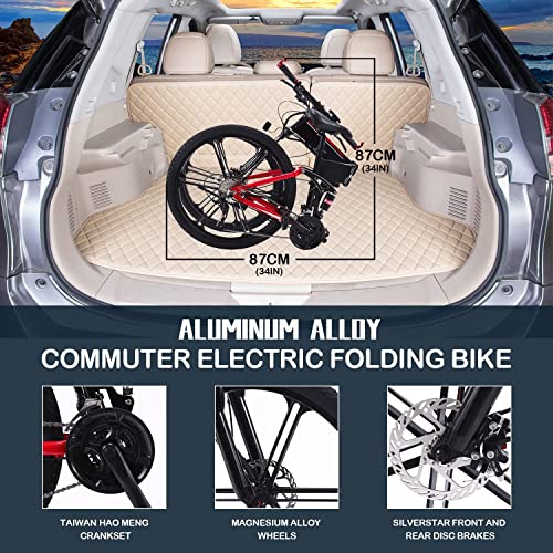 26" 350W 36V 10A Foldable Electric Bike with Removable Battery T3844