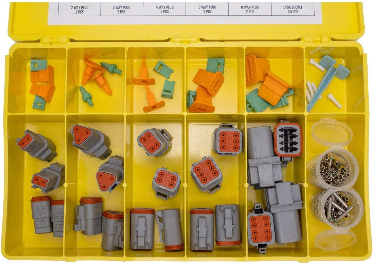 Gray Automotive Electrical Connectors 14-20 Gauge 125 Piece Kit with Crimp Tool W278751