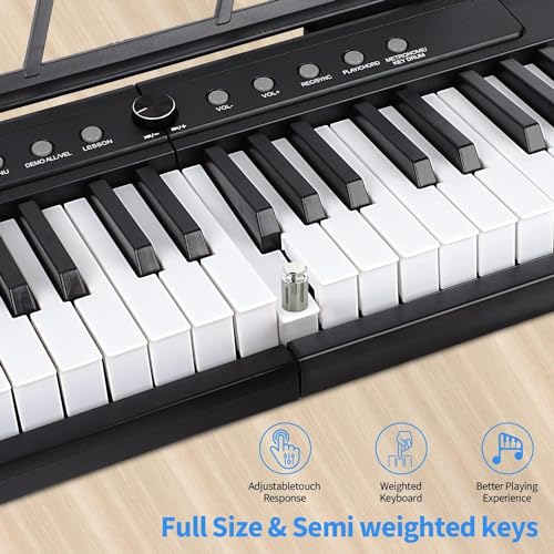 88 Key Semi Weighted Electric Digital Piano with Sustain Pedal, Power Supply, Stand, Carrying Case, Headphones M280276