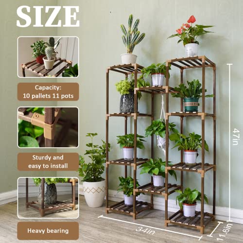 10 tiers 11 Pot Wood Plant Stand W642