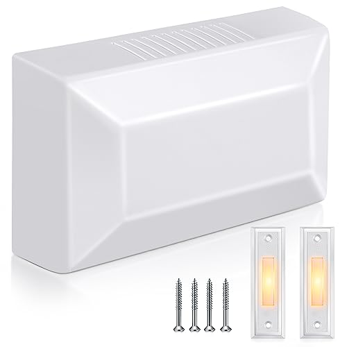 Wired Doorbell Chime Kit, 2 16V 10VA Two Note Lighted Doorbell Push Buttons, Black R723