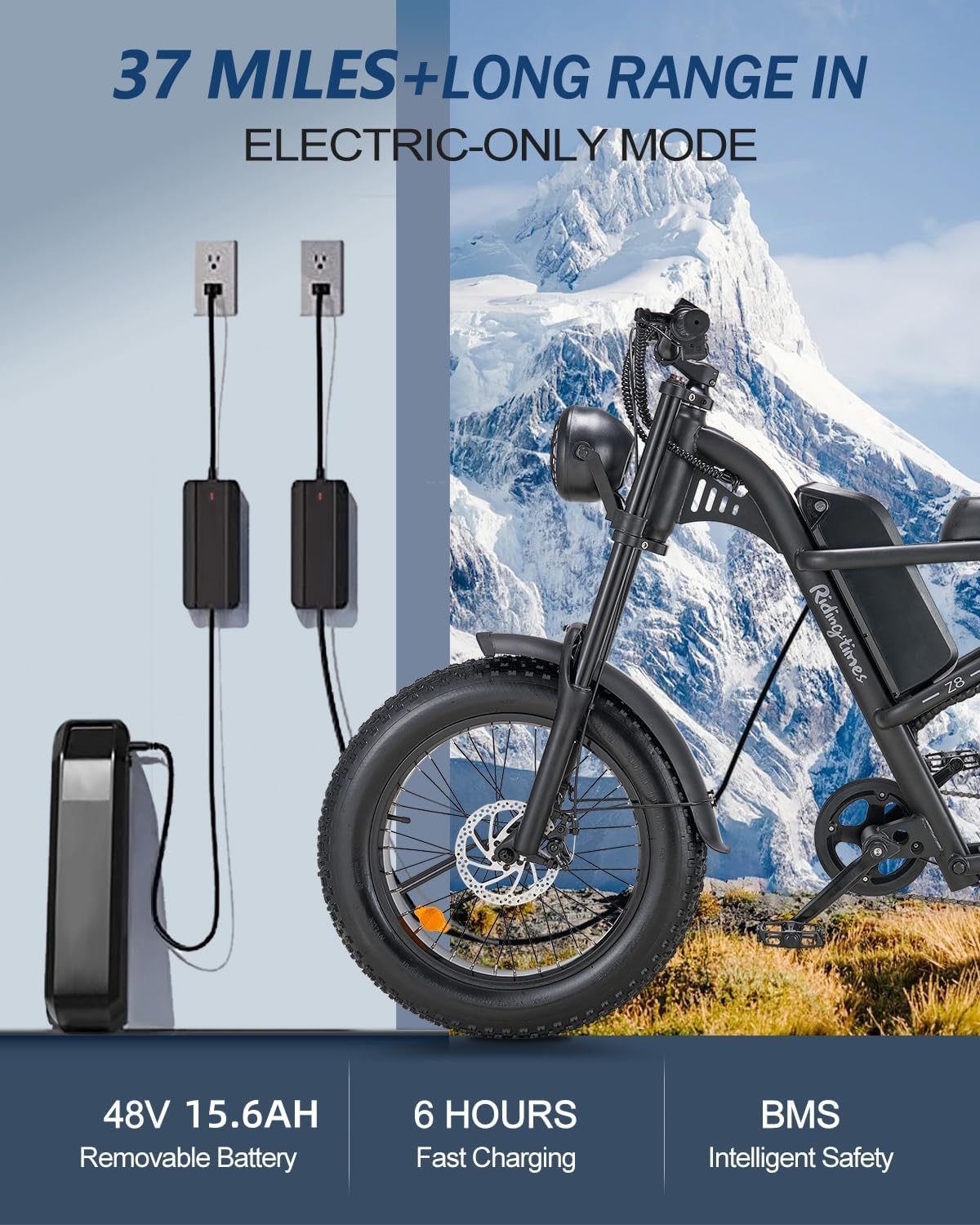 Retro 1500W Electric Bike with 20 Inch Fat Tire T32881