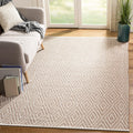 Beige & Ivory 3' x 5' Handmade Cotton Accent Rug W7877