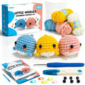 3PCS Crochet Animal Kit with Yarn, Eyes, Stuffing, Crochet Hook J407162