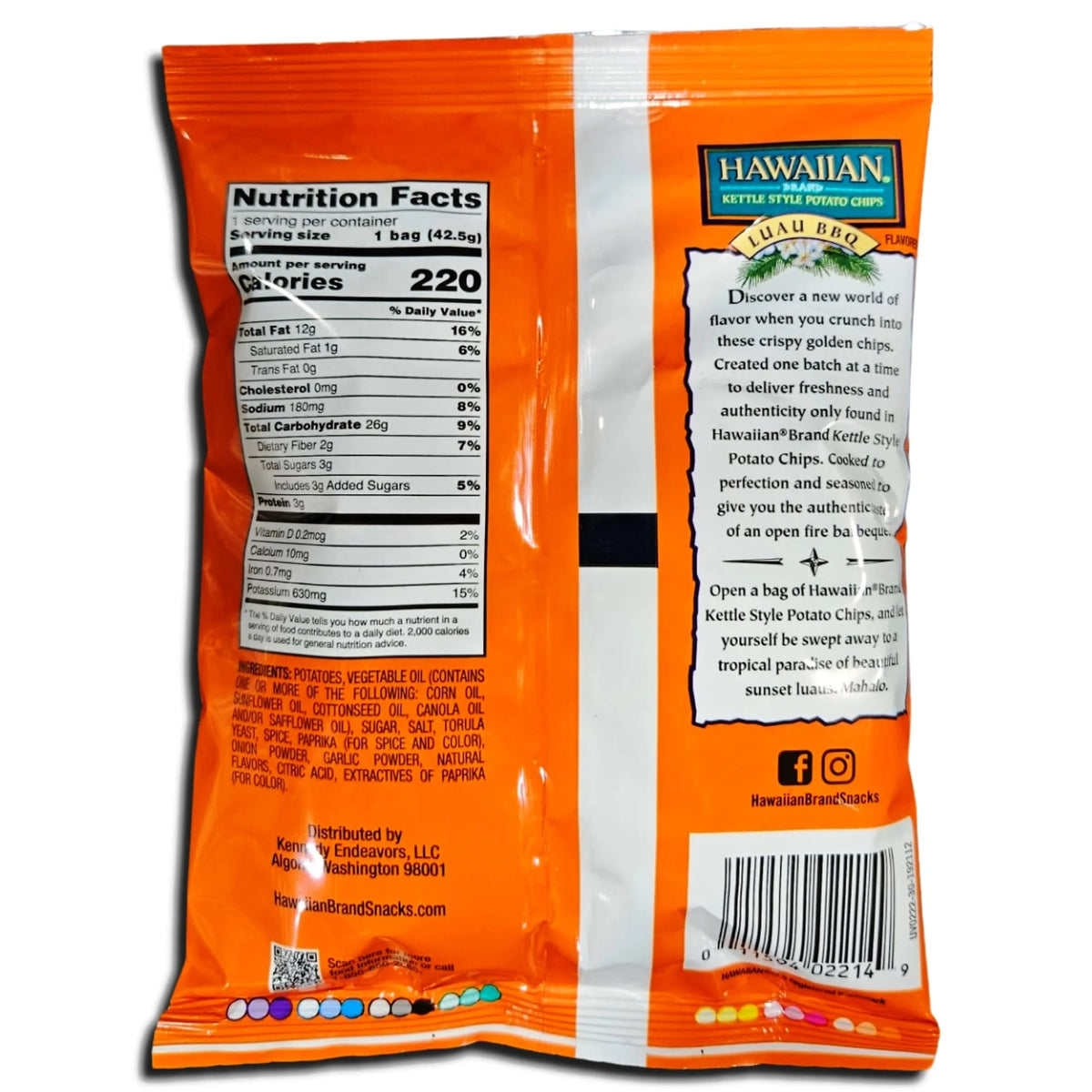 Hawaiian Kettle Style Potato Chips Value Pack 1.5 Ounce Bag Pack of 24 P907139