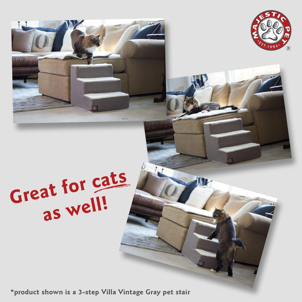 Portable Pet Stairs with Soft Sherpa Steps Foam Feeling Q863