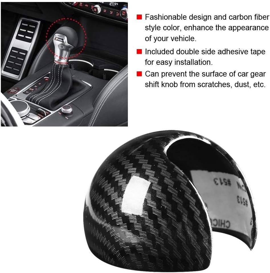 Carbon Fiber Style Car Gear Shift Knob Head Cover Cap R5577