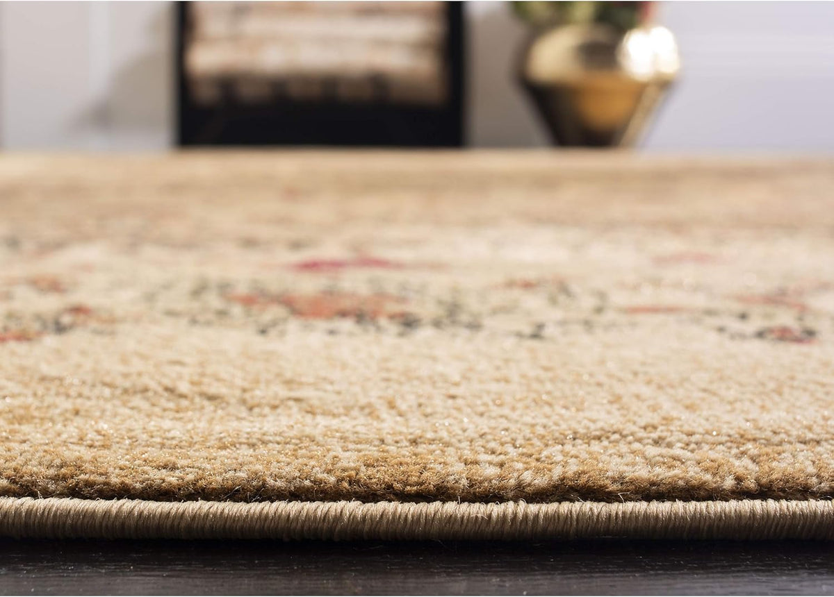 Beige & Multi Traditional Runner Rug L3727
