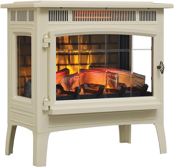 Black Electric Infrared Fireplace Stove with 3D Flame Effect I1193