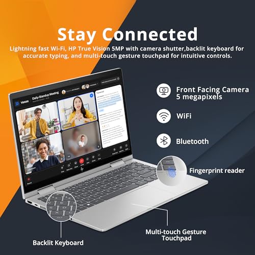 14" Full HD Touch-Screen Laptop, 8GB RAM, 512GB SSD, Intel Core i5, Intel Iris Xe Graphics, Fingerprint, Backlit KB, Win11, Natural Silver W2337
