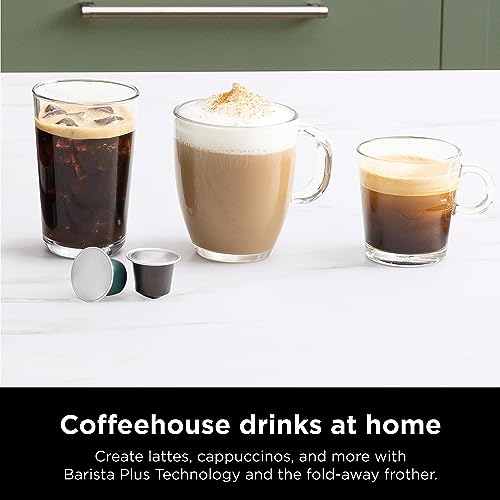 Black Espresso & Coffee Maker, Single-Serve & Capsule Compatible, Built-in Frother F509887