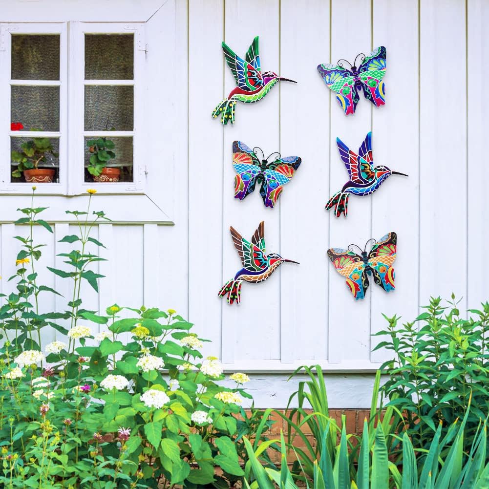 Metal Hummingbird and Butterfly Wall Decor A298