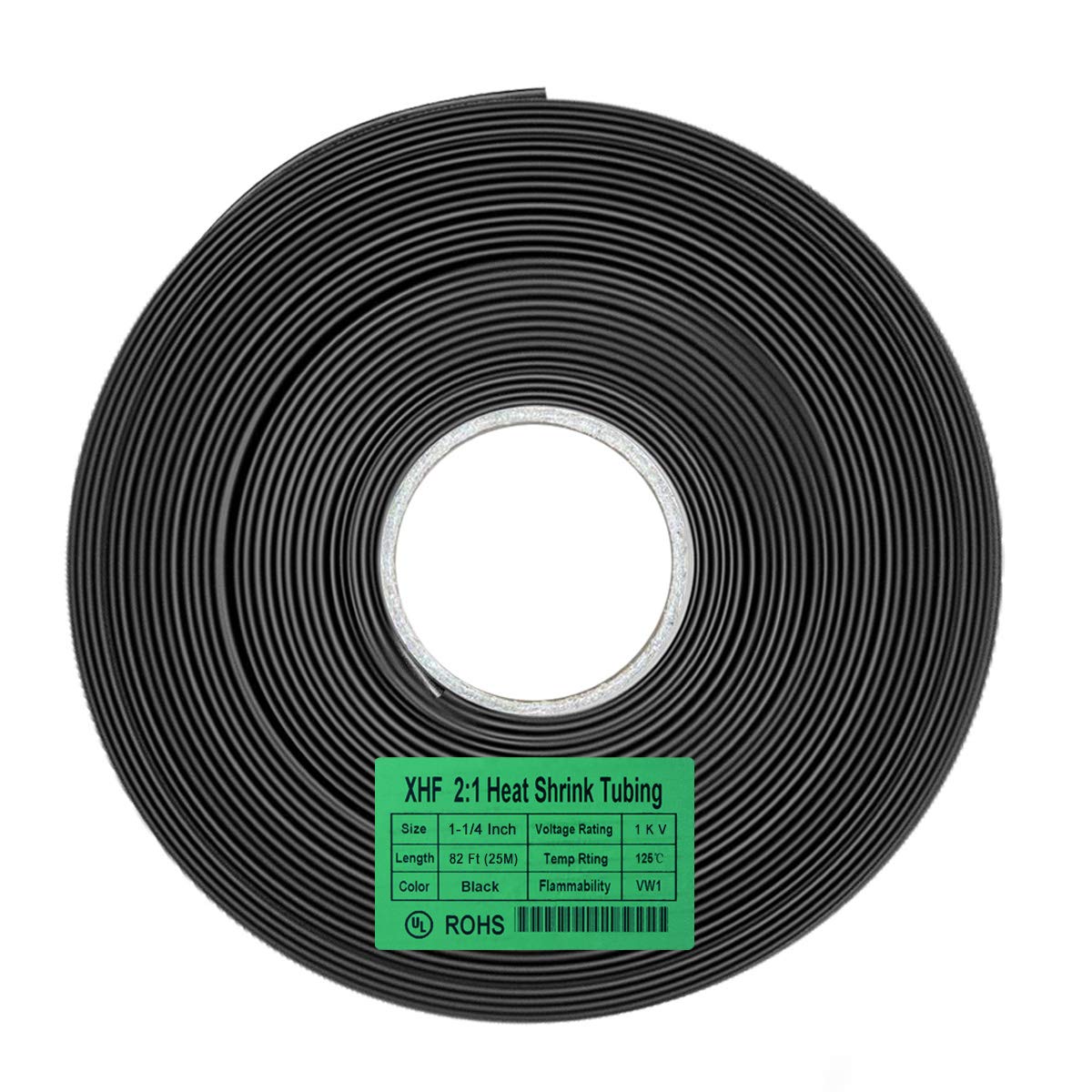 82 FT 2:1 Heat Shrink Tubing Roll Black E928