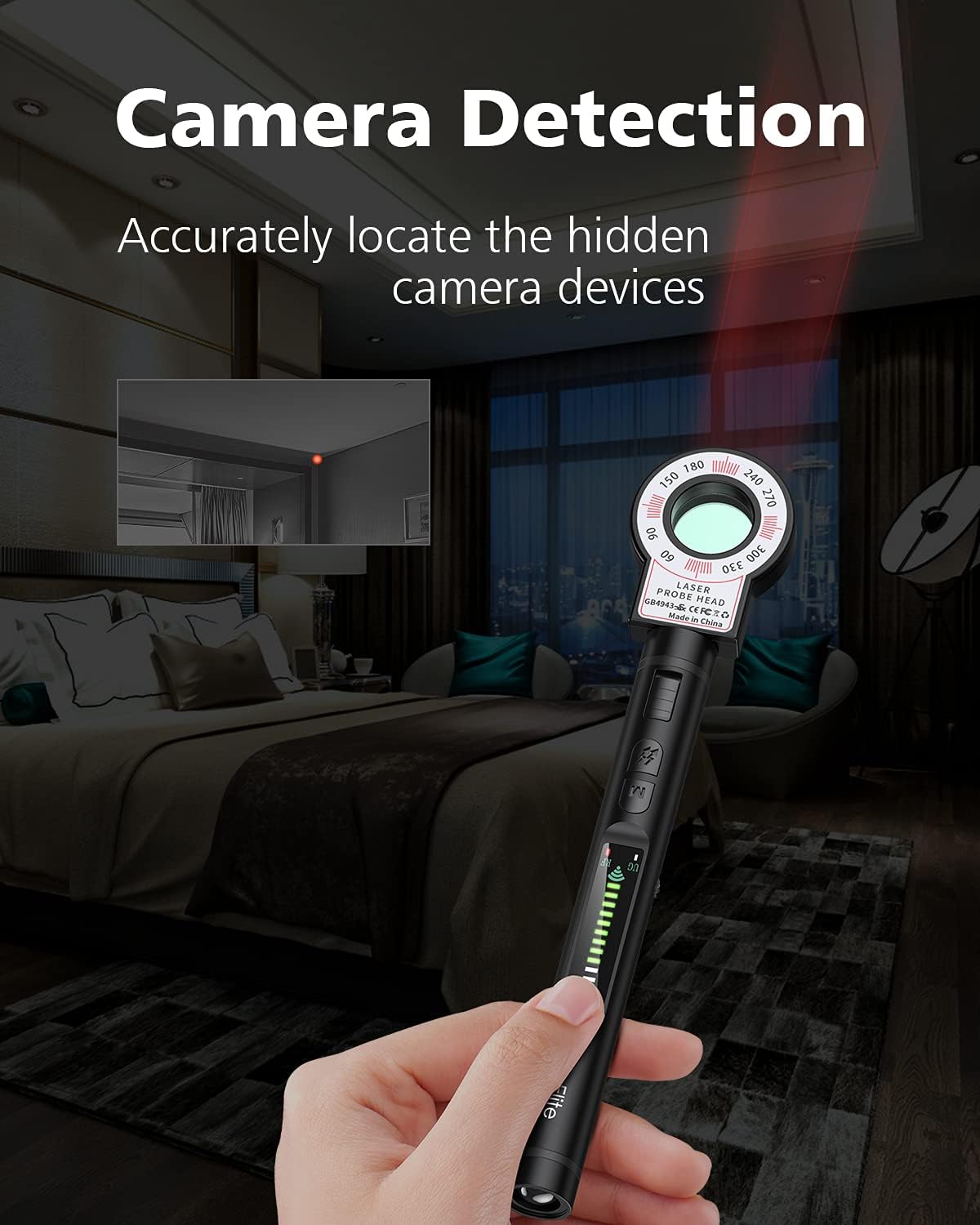 Portable Wireless Hidden Camera Detector with 12 Levels Sensitivity P719