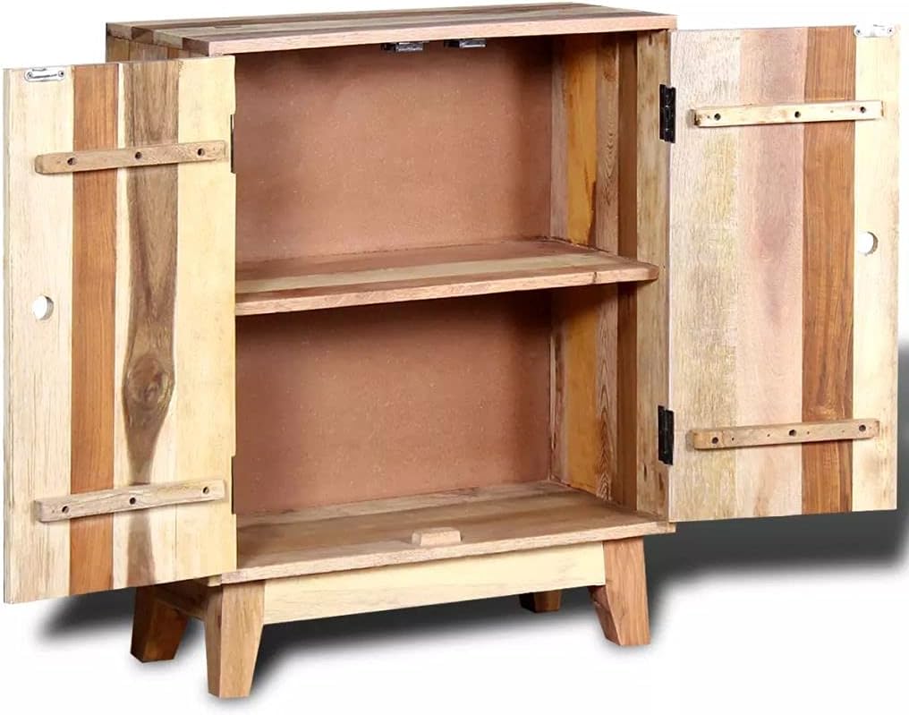 Industrial Wooden Storage Cabinet Sideboard Solid Reclaimed Wood W79876