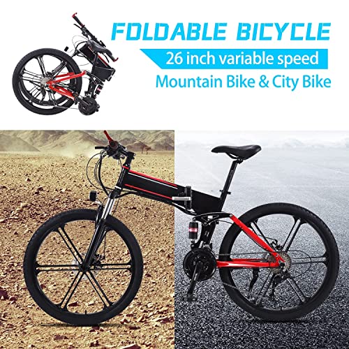 26" 350W 36V 10A Foldable Electric Bike with Removable Battery T3844