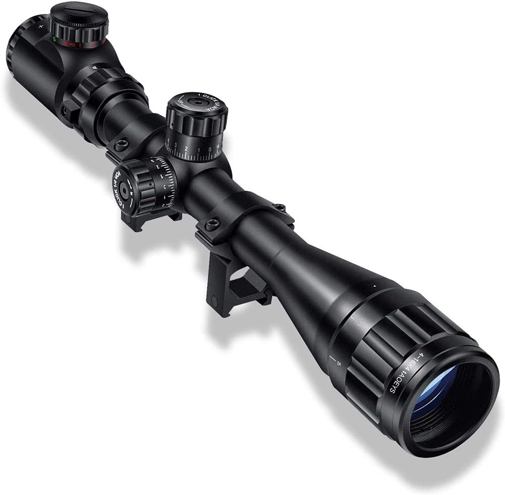 4-16x44 Illuminated Rifle Scope with Sunshade and Scope Mount N53858