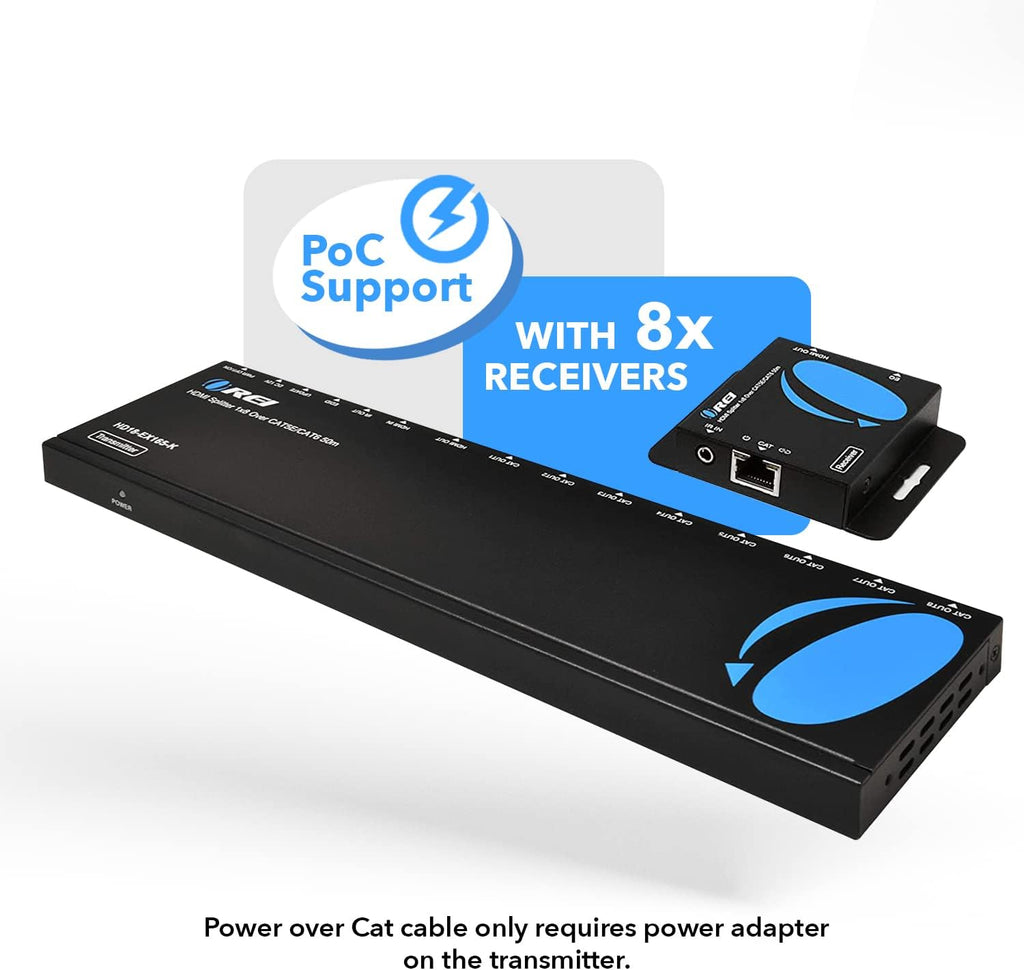 1x8 HDMI Extender Splitter Over Single Cable CAT6/7 1080P with IR Remote D888109