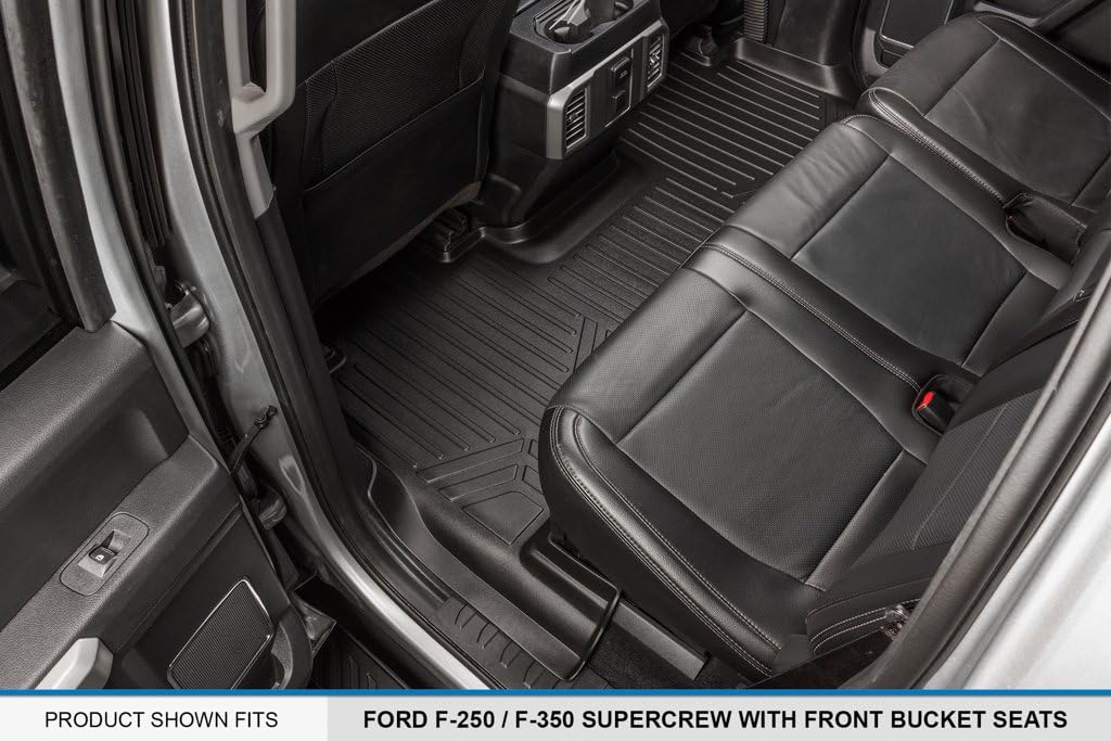 Black 2 Row Floor Mats Liner Set R2865