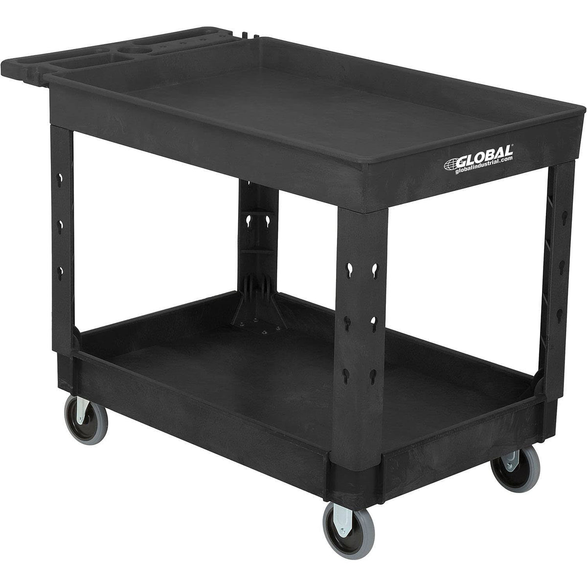 Plastic 2 Tray Black Utility Cart Y608