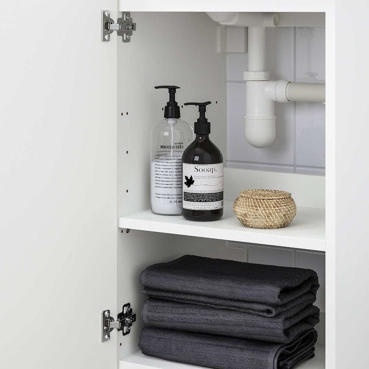 White Sink Cabinet with 1 Door D6596