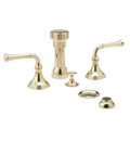 Polished Brass Four Hole Deck Mounted Bidet Faucet Set X27455