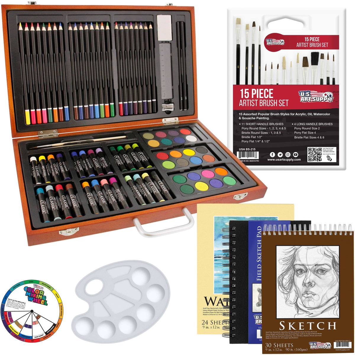 82 Piece Deluxe Creativity Set in Wooden Case W233107