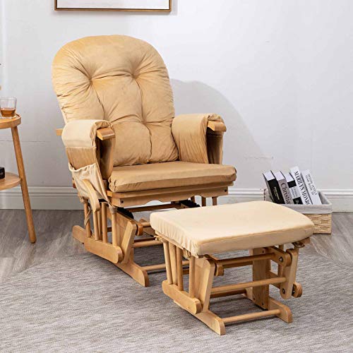 Royal Blue Velvet Rocking Chair Cushion Set with Ties, 5PCS I97123