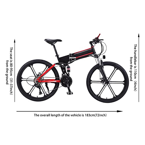 26" 350W 36V 10A Foldable Electric Bike with Removable Battery T3844