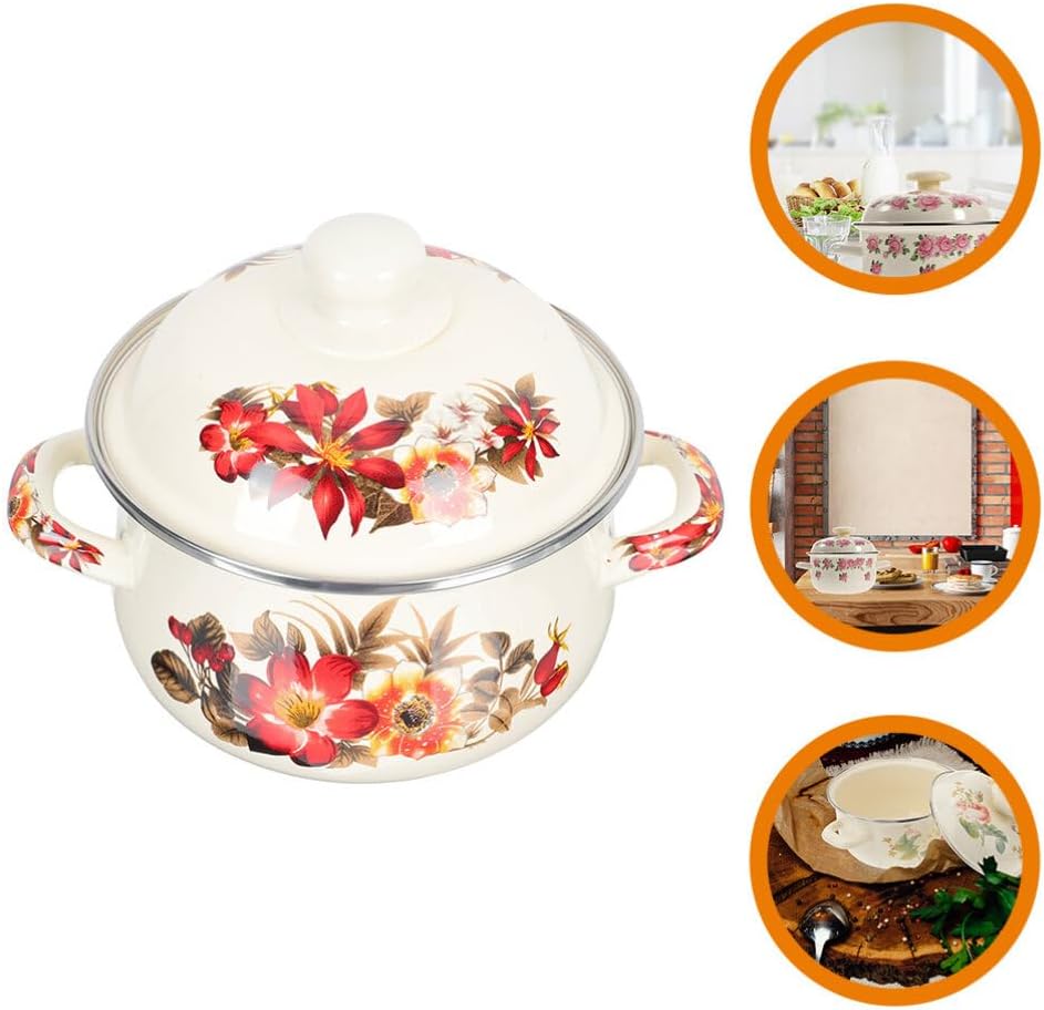 Small Enamel Pot with Lid 22cm J8450