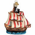 Glass Blown Ornament Pirate Ship K6424