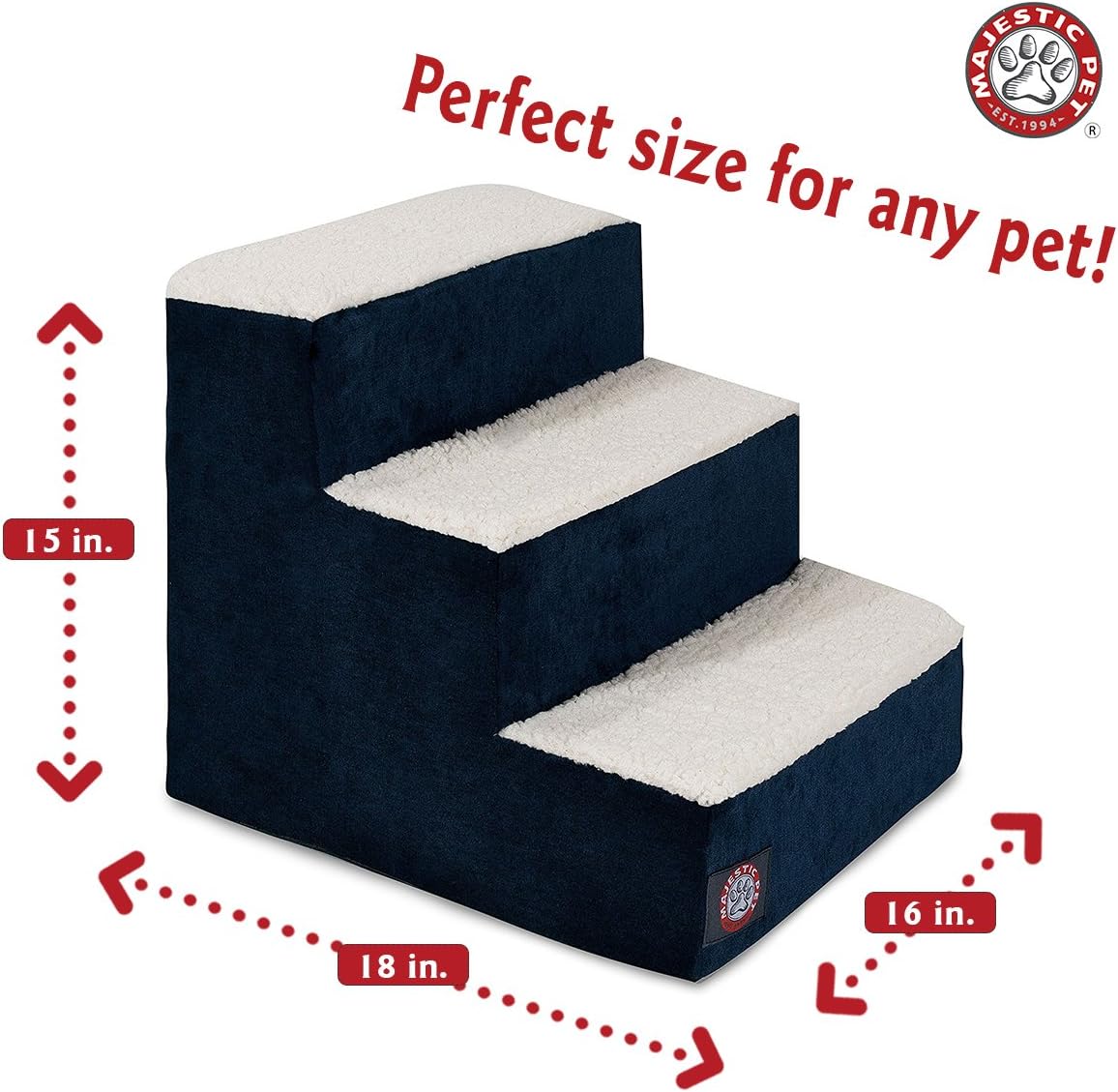 Portable Pet Stairs with Soft Sherpa Steps Foam Feeling Q863
