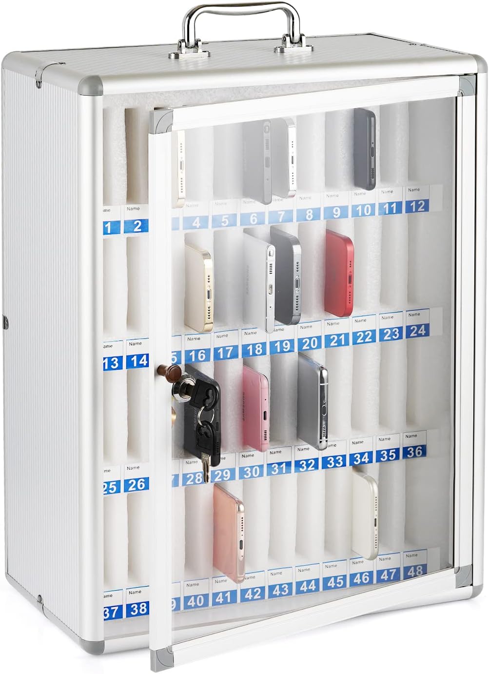 Aluminum Alloy 36 Slots Cell Phones Storage Cabinet M704019