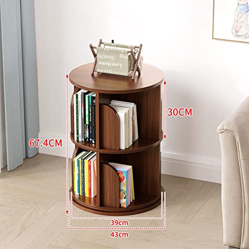 2-Tier Solid Wood Rotating Bookshelf G565312