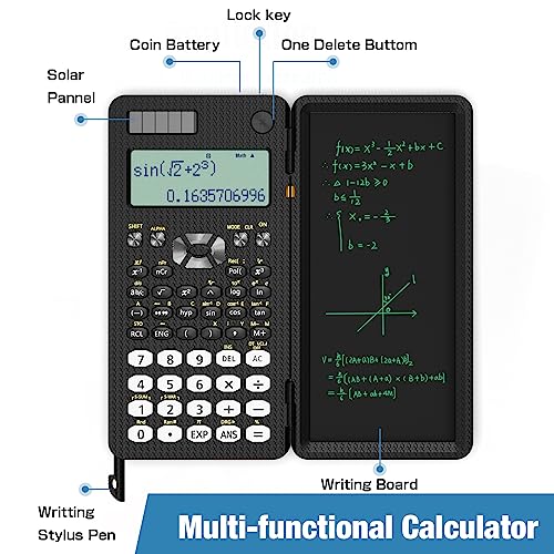 Pink 991ES MAX Foldable Scientific Calculator with Notepad 417 Function Solar Energy V4879