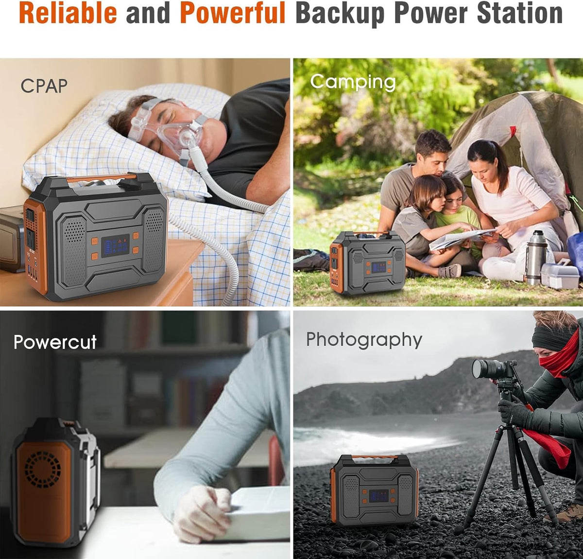 300W 280Wh Portable Power Station with DC AC Outlet D85493