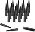 20pcs 7-Spline 14x1.5 Spike Wheel Lug Nuts M14-1.5 Conical Seat Solid Steel Black K67186