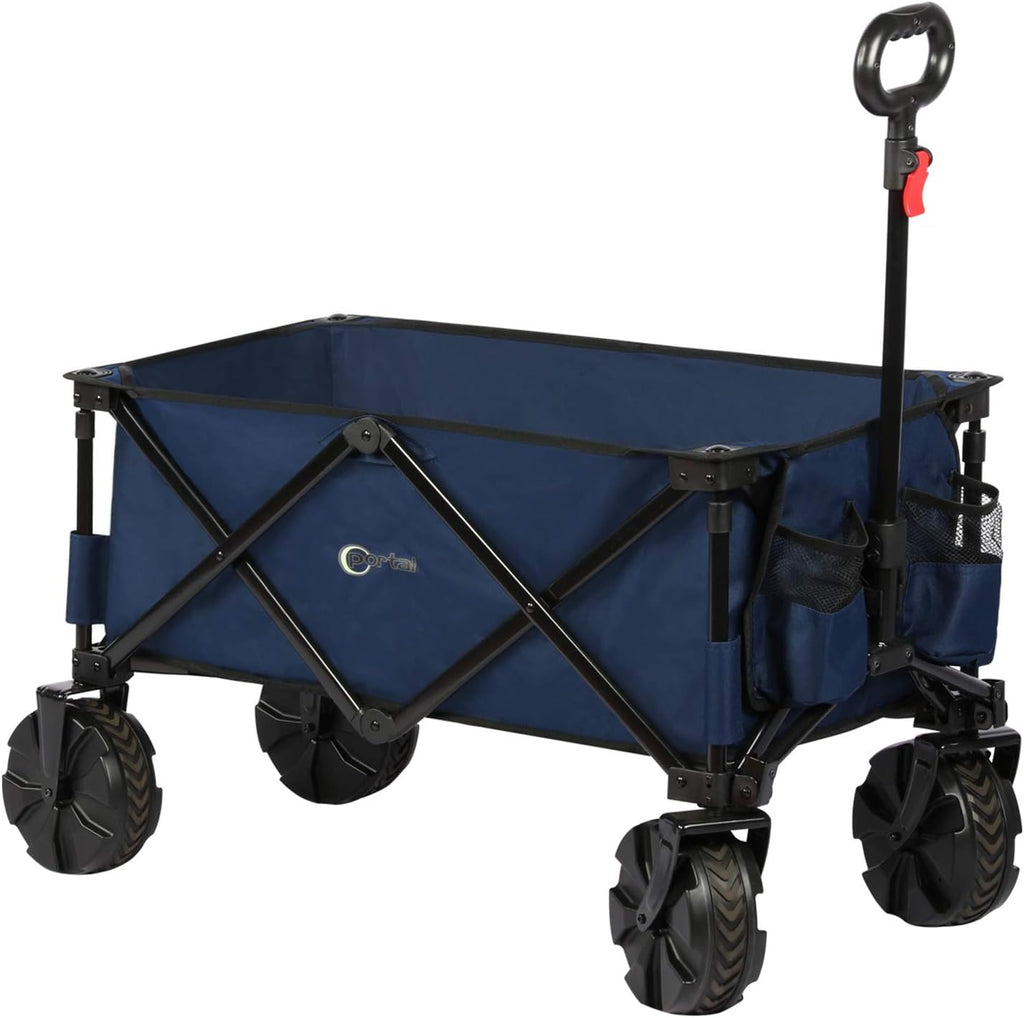 Collapsible Folding Utility Wagon Cart with 8 inches Wheels Black F70861