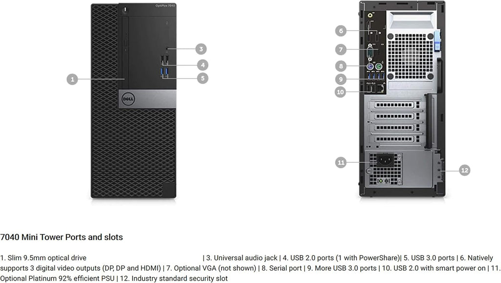 Intel Quad-Core i7-6700 4.0 GHz 8GB RAM 256GB NVMe SSD Desktop PC F71152