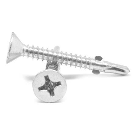 #12-24 x 2 1/2 inch Self Drilling Screw Phillips Flat Head Low Carbon Steel Zinc Plated L5109